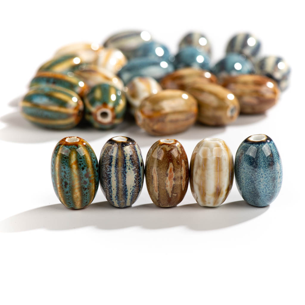 Snake Plant Ceramic - 21#5pcs Retro Color Oval Shape Ceramic