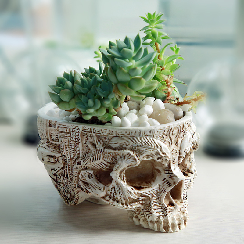 Halloween Skull Flower Pot Got - огляд і ціна Snake Plant Ceramic