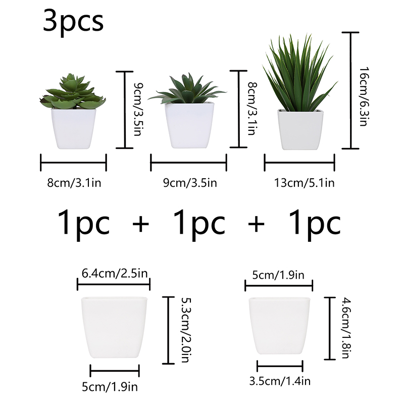 3PCS Artificial Evergreen Plan - огляд і ціна Succulent Set