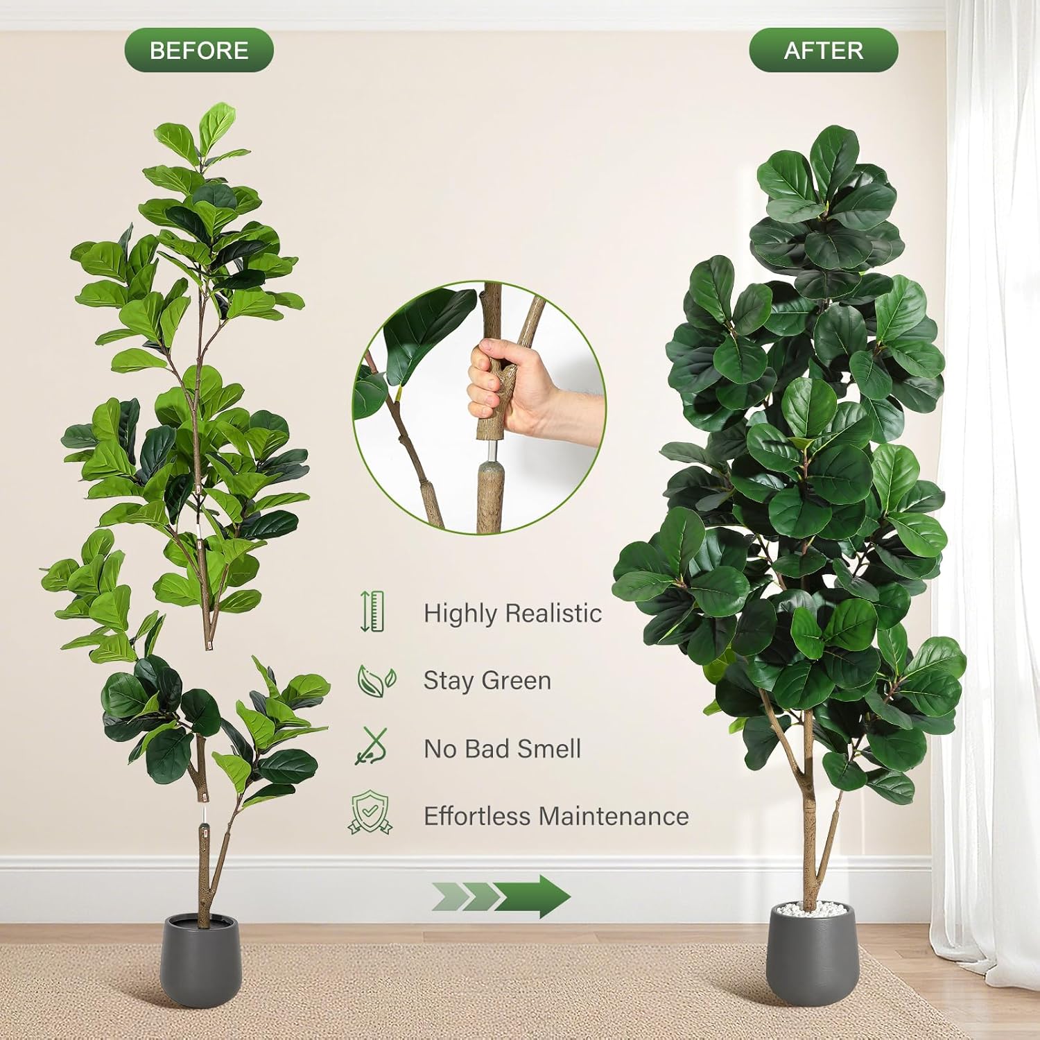 4FT/5FT/6FT/7FT Fiddle Leaf Fi - огляд і ціна Fiddle Leaf Fig