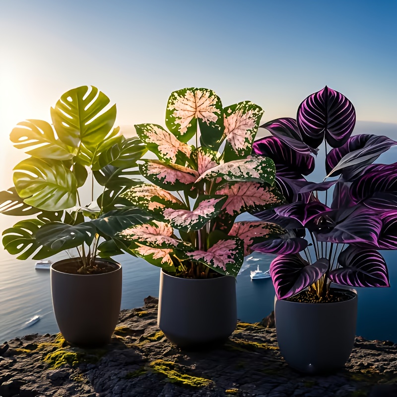 3Pcs Mixed Artificial Plant Se - огляд і ціна Fiddle Leaf Fig